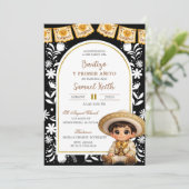 Gold and Black Arch Cielito Lindo Baptism 招待状 (スタンド正面)