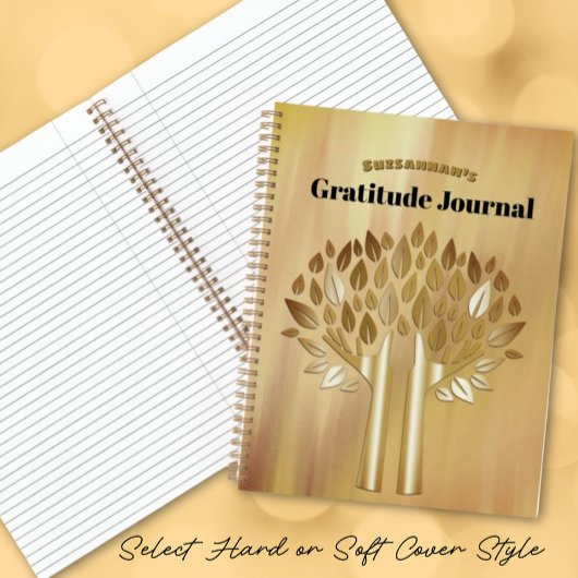 Gold and Black Bokeh Gratitude Cover ノートブック