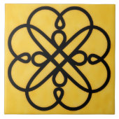 Gold and Black Celtic Style Symbol Tile タイル (正面)