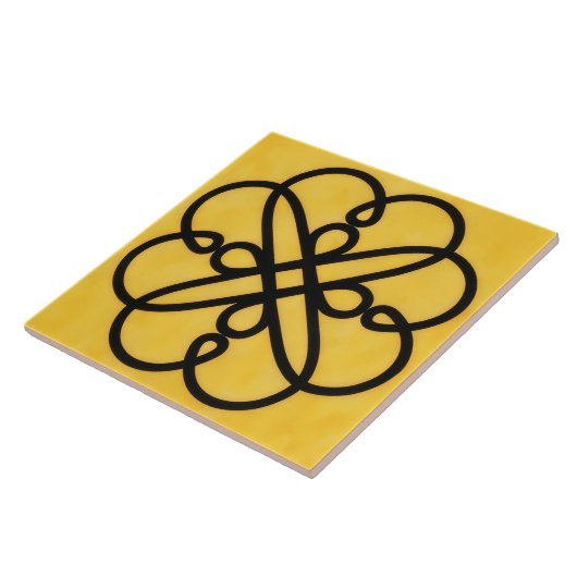 Gold and Black Celtic Style Symbol Tile タイル (側面)