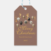 Gold and Black Christmas Baubles ギフトタグ (正面)