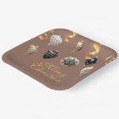 Gold and Black Christmas Baubles ペーパープレート (傾斜あり)