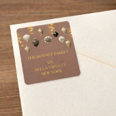 Gold and Black Christmas Baubles ラベル