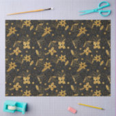 Gold and Black Christmas Poinsettia Flowers 薄葉紙 (クラフト)