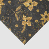 Gold and Black Christmas Poinsettia Flowers 薄葉紙 (詳細)