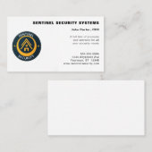 Gold and Black Circular Logo Security 名刺 (正面/裏面)