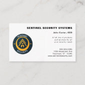 Gold and Black Circular Logo Security 名刺 (正面)
