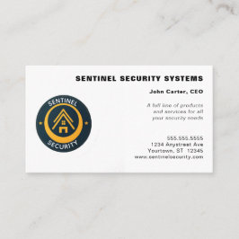Gold and Black Circular Logo Security 名刺