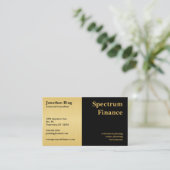 Gold and Black Color Blocks Finance Real Estate 名刺 (スタンド正面)