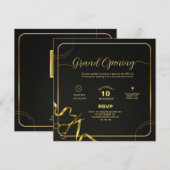 Gold and Black Corporate Grand opening Invitation 招待状 (正面/裏面)