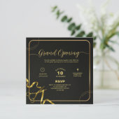 Gold and Black Corporate Grand opening Invitation 招待状 (スタンド正面)