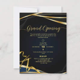 Gold and Black Corporate Grand opening Invitation 招待状