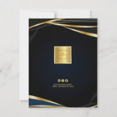Gold and Black Corporate Grand opening Invitation 招待状 (裏面)