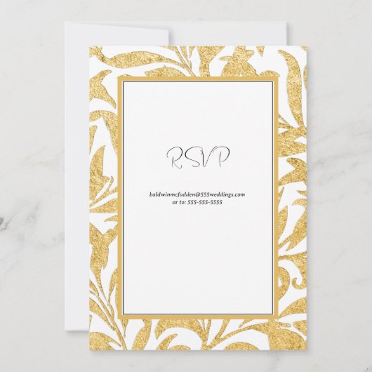 Gold and Black Elegant Wedding 招待状 (裏面)