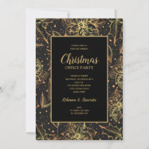 Gold and Black Floral Christmas Party