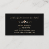 Gold and Black Floral Event Planner Business Card 名刺 (裏面)