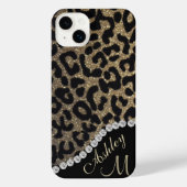 Gold and Black Glitter Leopard Personalized iPhoneケース (裏面)
