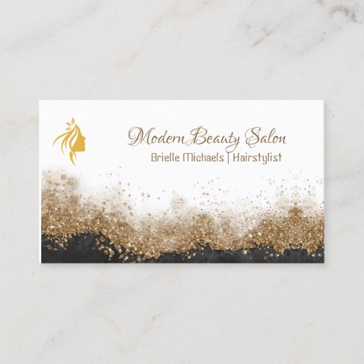  Gold and black Hairstylist  Salon 名刺 (正面)