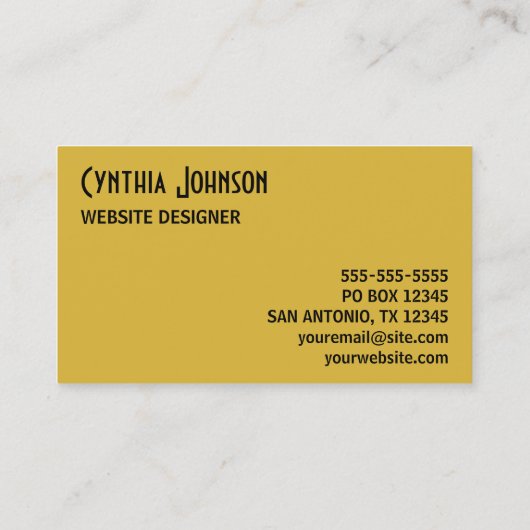 Gold and Black Minimalist 名刺 (裏面)