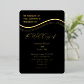 Gold and Black Minimalist Wedding Invitation 箔招待状 (立ち正面)