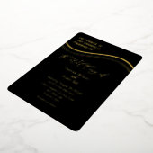 Gold and Black Minimalist Wedding Invitation 箔招待状 (回転した状態)