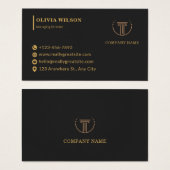 Gold and Black Modern Corporate Business Card (正面&裏面)