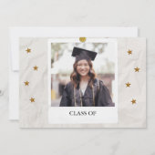 gold and black paper polaroid graduation 案内状 (裏面)