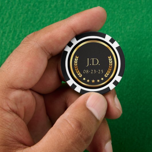 Gold and Black Poker Chips ポーカーチップ (手)