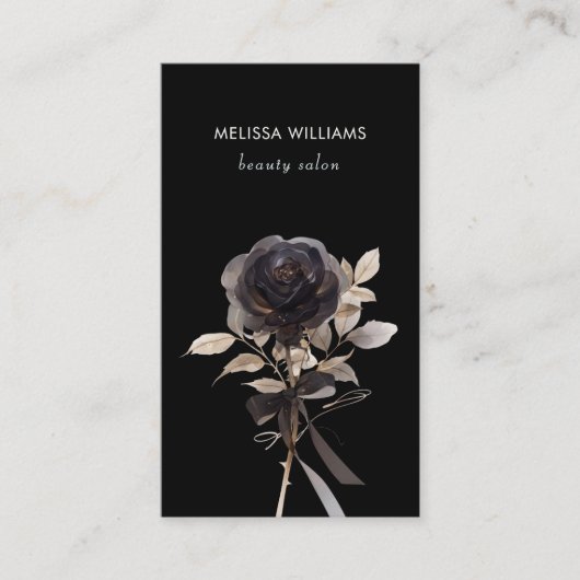 Gold and Black Rose Black Background 名刺 (正面)