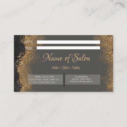  Gold and black   Salon 予約カード (裏面)