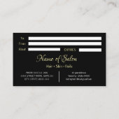 Gold and black   Salon gift certificate 名刺 (裏面)