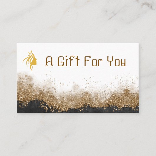 Gold and black   Salon gift certificate 名刺 (正面)