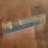 Gold and black  Table Tent Sign Desk Name Plate デスクネームプレート (側面)
