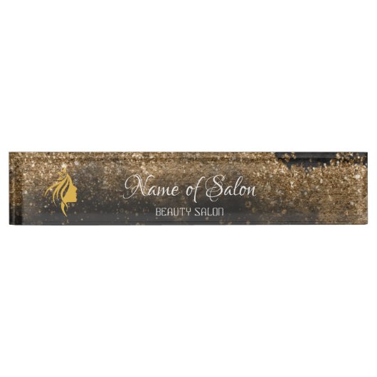 Gold and black  Table Tent Sign Desk Name Plate デスクネームプレート (正面)
