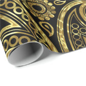 Gold and black tone paisley pattern ラッピングペーパー (ロールコーナー)