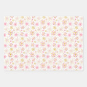 Gold and Black Winter Snowflakes Pattern ラッピングペーパーシート (正面)