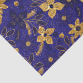Gold and Blue Christmas Poinsettia Flowers 薄葉紙 (詳細)