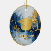 Gold and Blue Custom Graduation Ornament セラミックオーナメント (右)