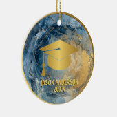 Gold and Blue Custom Graduation Ornament セラミックオーナメント (右)