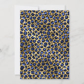 Gold and Blue Leopard Print Birthday Party 招待状 (裏面)