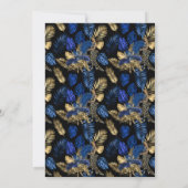 Gold and Blue Leopard Print Birthday Party 招待状 (裏面)