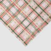 Gold and blush pink Christmas plaid 薄葉紙 (詳細)