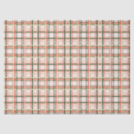 Gold and blush pink Christmas plaid 薄葉紙
