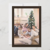 Gold and Brown Christmas Tree and Stars Photo シーズンカード (裏面)