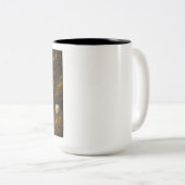 Gold and Brown Planet with Three Moons ツートーンマグカップ (正面右)