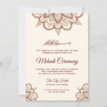 Gold and Burgundy Islamic Muslim Mehndi Ceremony