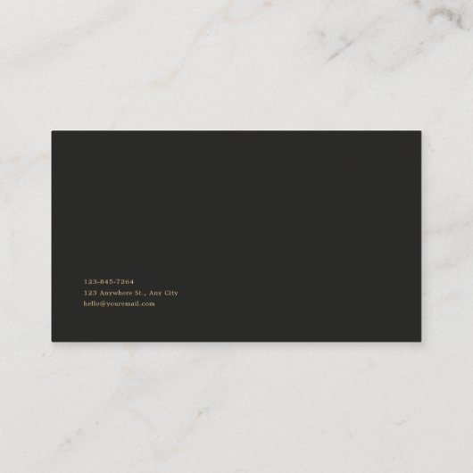 Gold and Copper Floral Midnight Twilight Landscape 名刺 (裏面)