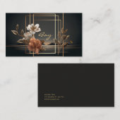 Gold and Copper Floral Midnight Twilight Landscape 名刺 (正面/裏面)