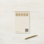Gold And Cream Fancy Business Circle Notepad ポストイット (デスク上)