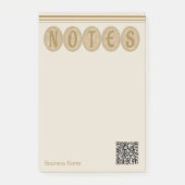 Gold And Cream Fancy Business Circle Notepad ポストイット (正面)